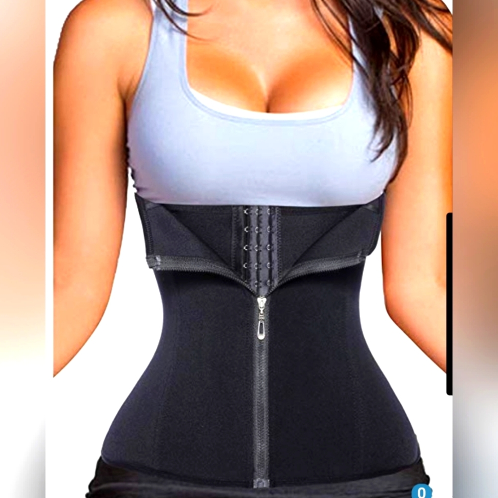 Black Zip Closure Waist Trainer - Corset - Sz 5X - Waistline 40 to 41.5 in - Picture 2 of 4